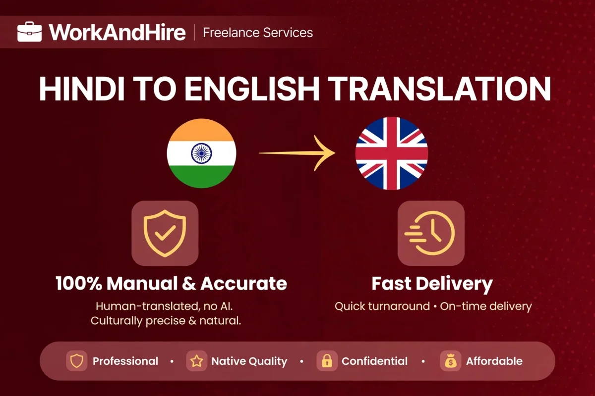 I will translate Hindi to English in 2 Hours - 100% Manual & Accurate