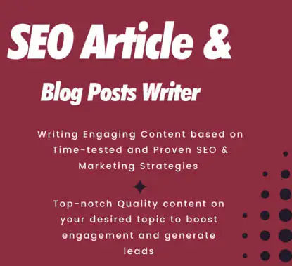 iI will be your SEO articles and blog posts writer