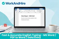 I will do fast and accurate English typing in MS Word.