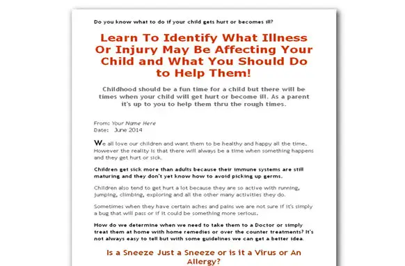 Common Childhood Maladies