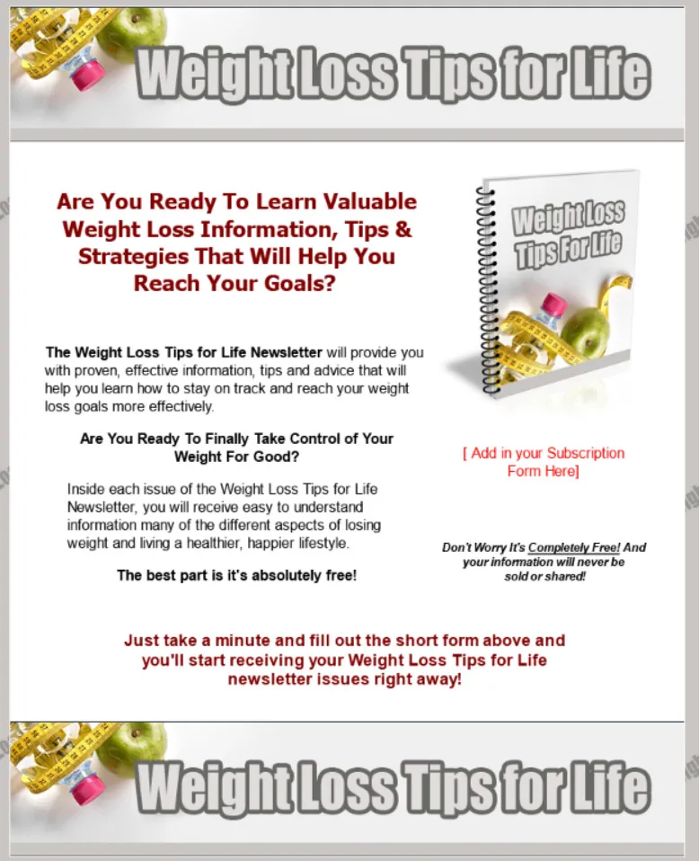 Weight Loss Tips For Life