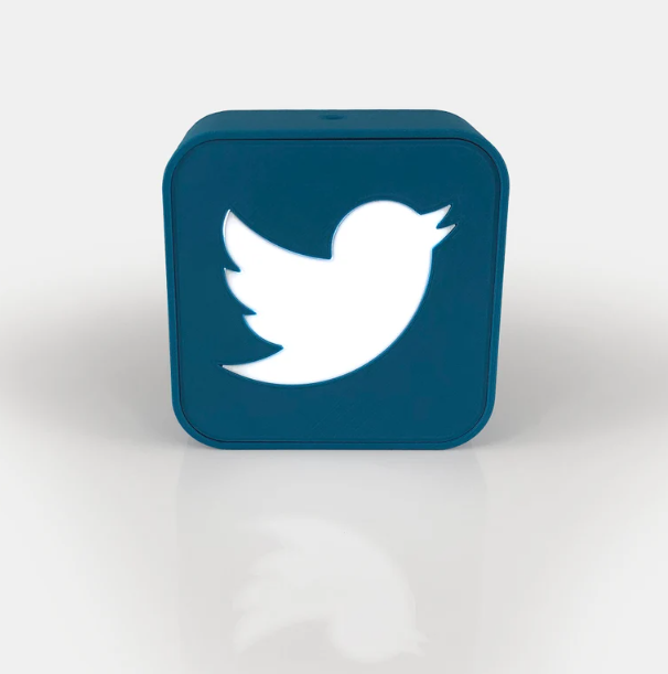  LED Night Light Inspired by Twitter - Ideal Gift for Twitter Enthusiasts - Made with 3D Printing