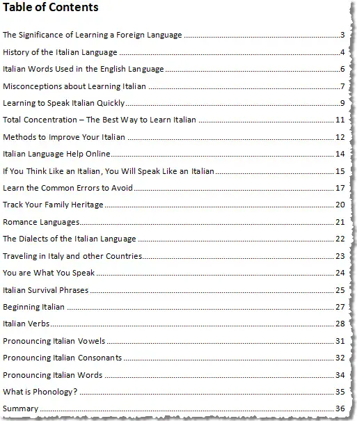 Learning Italian