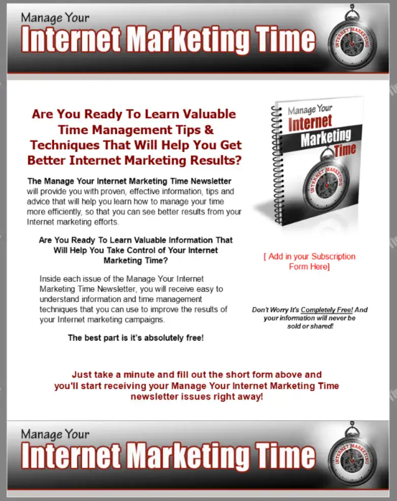 Manage Your Internet Marketing Time