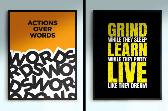 I will design motivational quotes canvas wall art for you