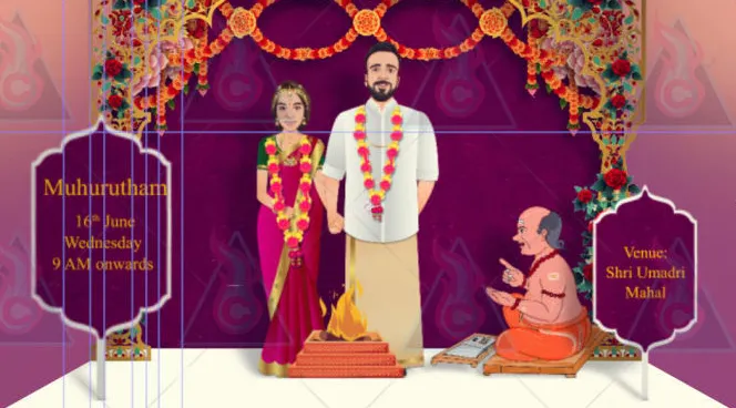 I will create a unique popup wedding invitation video in 48 hours