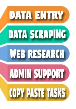 I will do data entry, data collection, internet research and admin support
