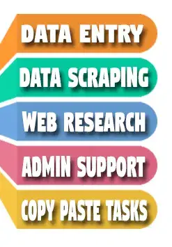 I will do data entry, data collection, internet research and admin support
