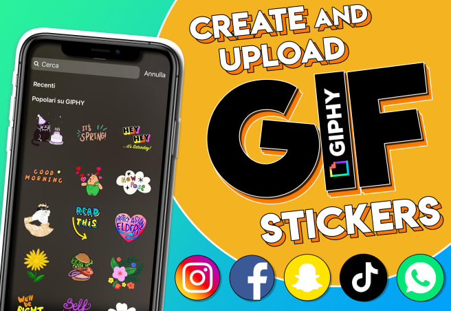 I will create animated GIF stickers for instagram stories, facebook and giphy