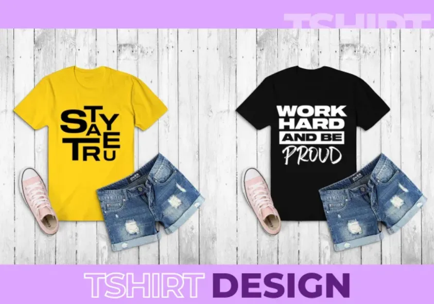 I will design a custom graphics awesome typography t shirt, merchandise design