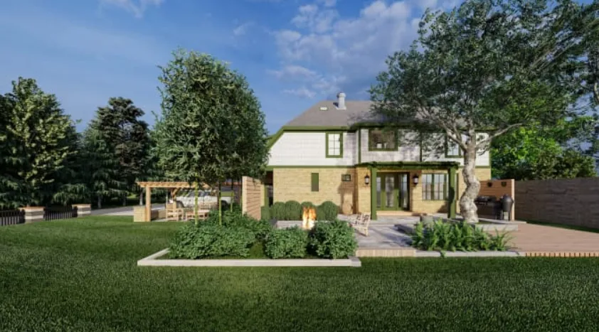 I will design your landscape, garden, backyard, patio, terrace with 3d realistic views