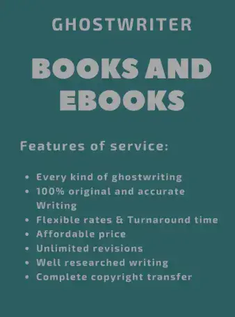 I will write books and ebook writing, ghost ebook writer
