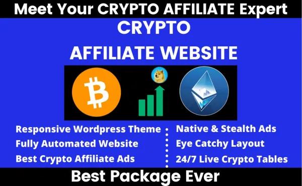 I will build cryptocurrency affiliate website for making money