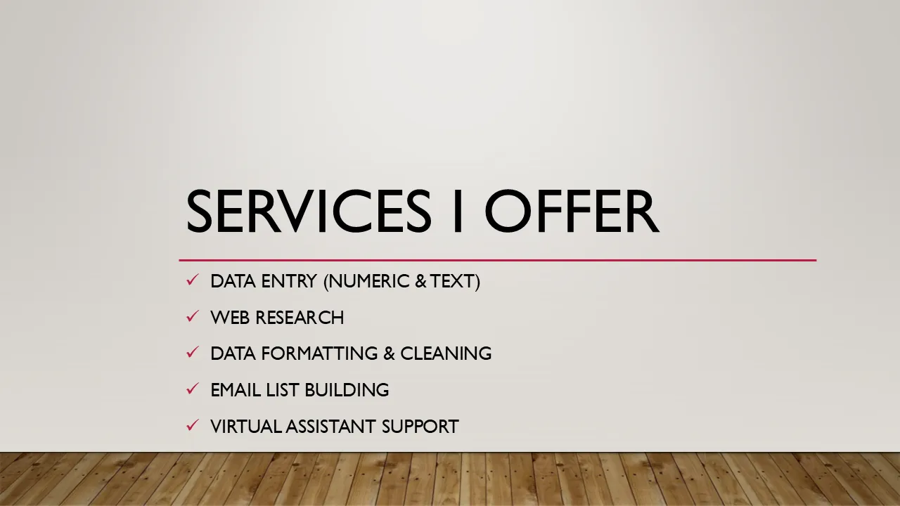 Accurate Data Entry & Virtual Assistant Services