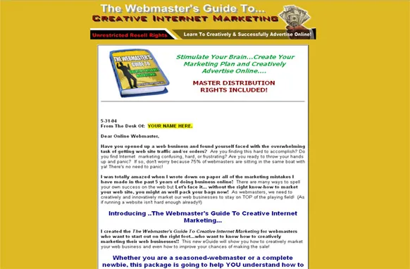 The Webmasters Guide To Creative Internet Marketing